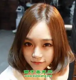 韩国女生中分梨花头短发图片