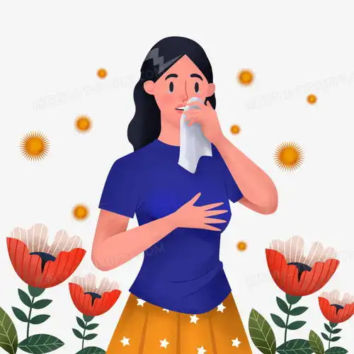 手绘女生花粉过敏元素png图片素材免费下载女生png30003000像素
