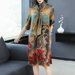 七月新上一款欧货真丝裙,适合4058岁女人,穿出高尚女人味