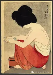 大众艺术网日本民族画派代表画家日本著名画家伊东深水舞伎美人绘画作品