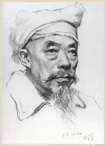 靳尚谊作品造型严谨而扎实,画面少而精的素描绘画