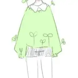 动漫女头半身头像绿色二次元插堆糖,美好生活研究所