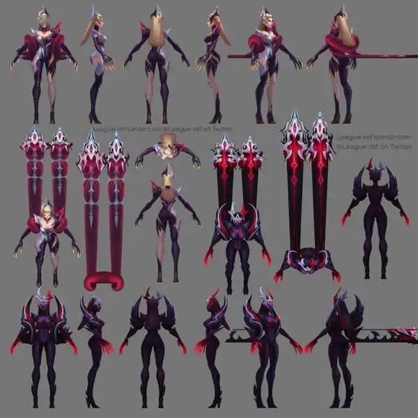 英雄联盟新魔女皮肤建模预览阿狸伊芙琳直戳xp
