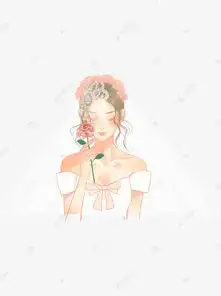 穿白色婚纱手拿玫瑰花的漂亮女子卡通元素素材图片免费下载千库网