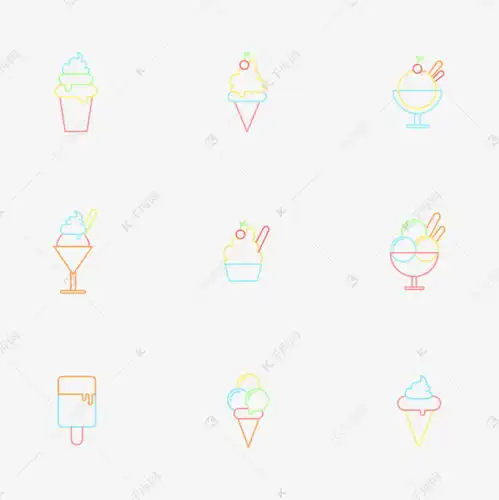 夏日冰淇淋马卡龙配色图标素材图片免费下载千库网