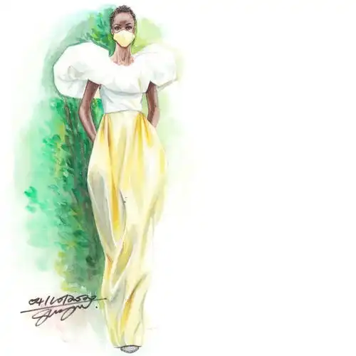 水彩设计女孩的梦想服装设计手绘作品