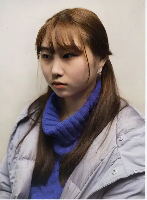 画素描头像照片梳辫子女孩高清图片侧面正面