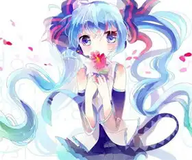 水晶蓝色长发美少女的图片,越多越好