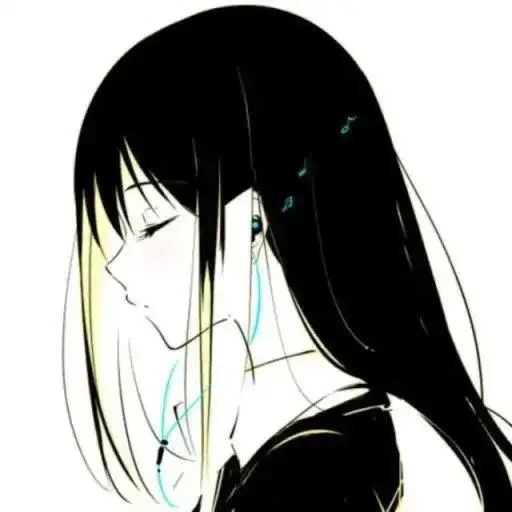 动漫女头黑白