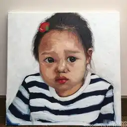 孙俪给女儿小花画像大眼水灵呆萌可爱图