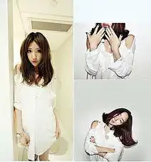 露肩大口袋超女人味的白衬衫a120