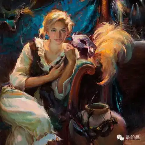 用油画笔,捕捉光影,营造情绪,画出美丽而又性感的少女