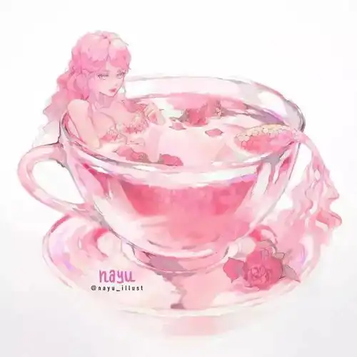 闪闪发光的梦幻配色可爱少女插画