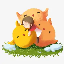 冬季取暖的小女孩和动物图片素材其他格式下载动漫人物大全