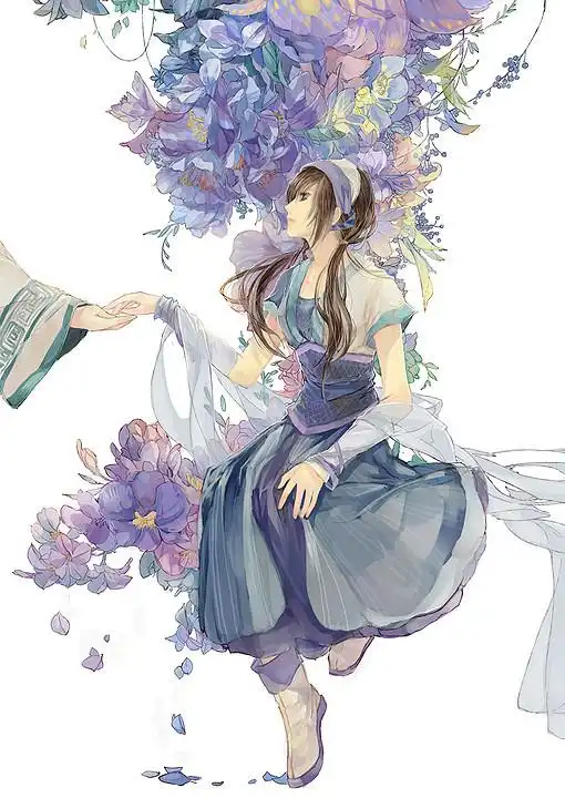 求手绘古代侠女图