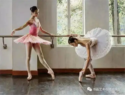 中国油画风吹过花含苞淑女窈窕