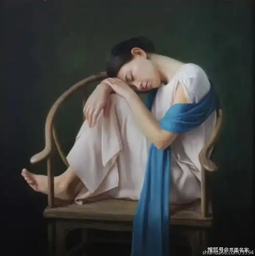 海内油画淑女海风清听