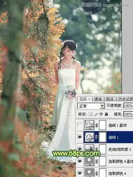 photoshop调出柔美韩风效果的外景婚片