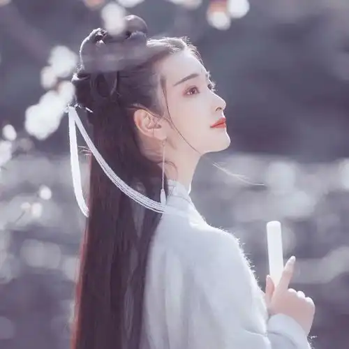 意境真人汉服头像晓看天色暮看云行也思君坐也思君