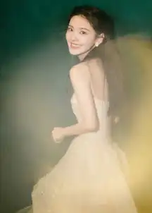 网红转型演员女星抹胸薄纱礼裙甜美仙气