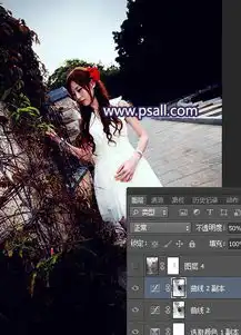 图片增强逆光效果教程ps给围墙边的女孩加上昏暗的暖色逆光