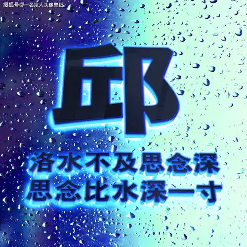 爆款蓝色质感雨滴头像,梦幻百家姓创意壁纸,21张为你而来