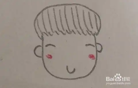 简笔画乖巧小男孩头像的画法
