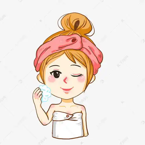 美女洗脸手绘插画素材图片免费下载千库网