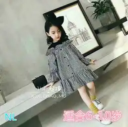 濮阳py小清新女孩格子裙适合610岁