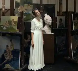 昏暗画室内的精致立体五官漂亮外国美女7