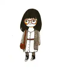 邻家小妹妹,笑的可爱,穿的清新,画风很q.