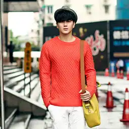 壹恺y.kay2014秋冬装新款男士韩版圆领套头毛衣时尚潮流针织衫纯色百搭毛线衣15662图片大全邮乐官方网站