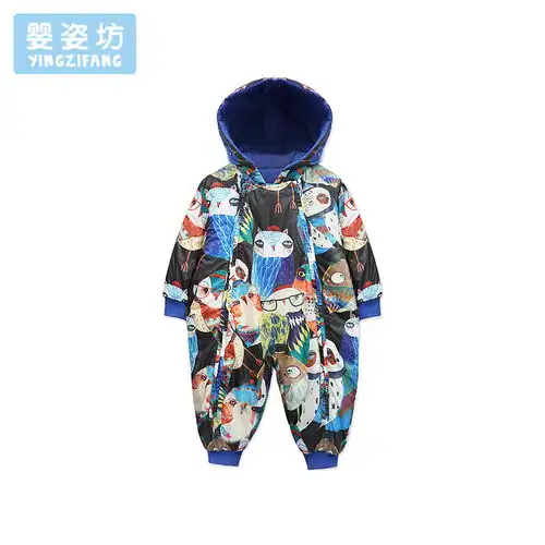 婴姿坊男女童长袖时尚加厚夹棉保暖连帽防风连体衣73cm彩蓝图片大全邮乐官方网站