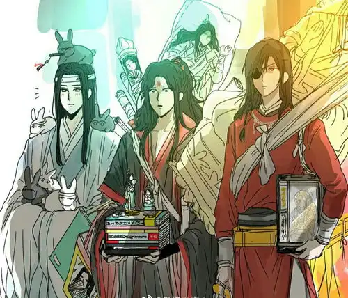 魔道祖师三主角送礼物,冰妹买动漫手办,谢怜收到金石像