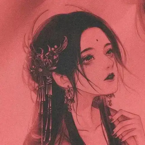 古风情侣头像红衣一对