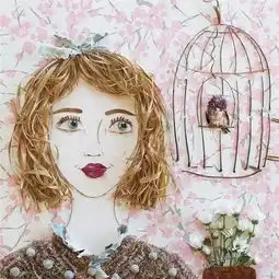 用落叶树枝画出的美女肖像,简直太油菜了