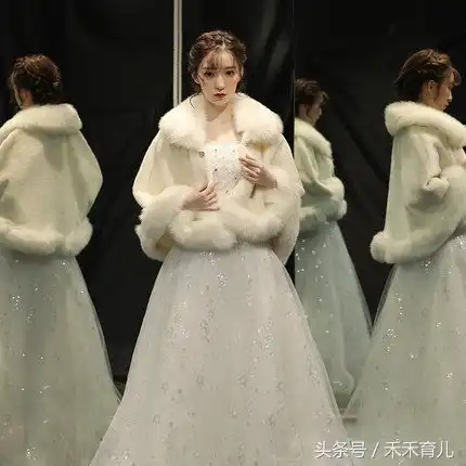 专门为冬天结婚的女生设计的婚纱,不仅加厚保暖主要浪漫温馨