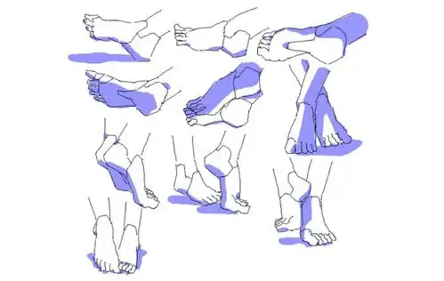 正面脚部怎么画教你漫画各角度脚部姿势画法