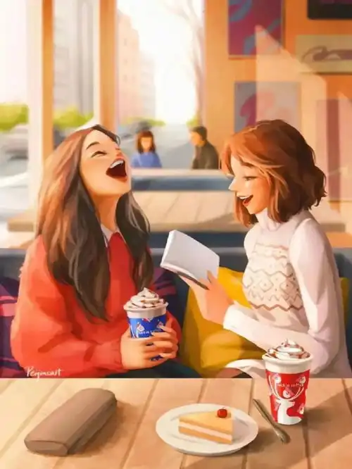 这组头像真的绝了,温暖明媚的女孩插画