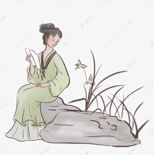 手绘古代女子李清照素材图片免费下载千库网