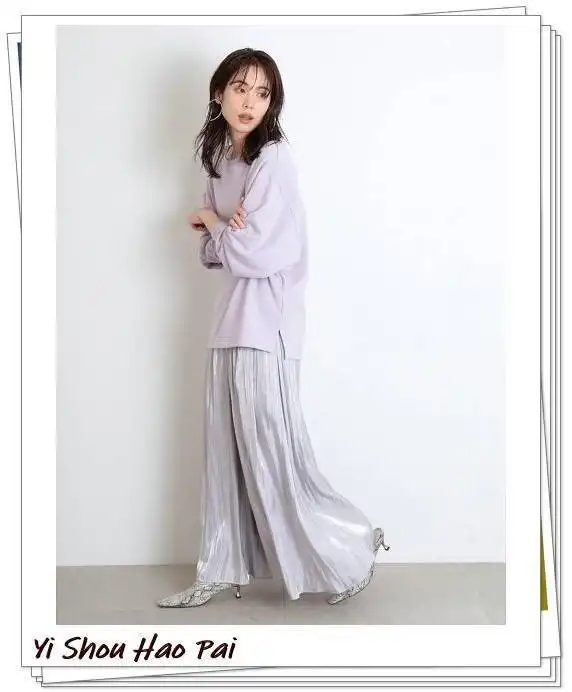 4种颜色缎面女裤的秋季时尚穿搭示例展现你的优雅气质