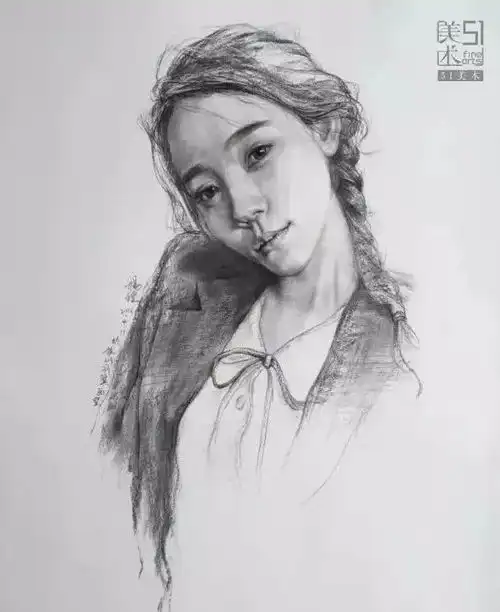 男女青年素描头像怎么精细画附步骤图