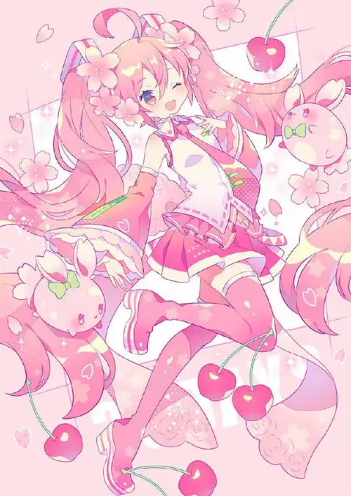 造型丰富色彩鲜艳的二次元插画,看起来非常香甜可爱,少女心爆棚