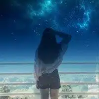 关于星星和夜晚的两个人的情侣头像