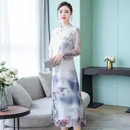 复古文艺长旗袍,宛若水墨画一般的韵致女人