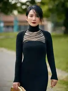 刘嘉玲复古的墨绿色v领连衣裙搭配短发气场全开,高贵大气