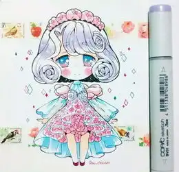 初学者的福利学动漫马克笔上色,从q版卡通萌漫少女