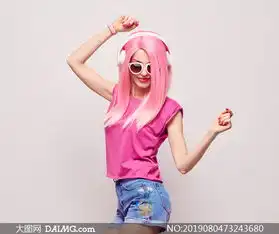 戴耳机的红发美女人物摄影高清图片