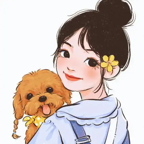 巨可爱的抱宠物女生头像,这配色太爱了