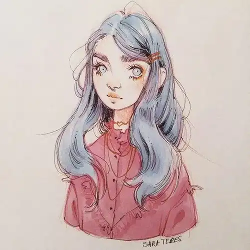 最怕长的美,还会画画的女孩子,这才是速写该有的线条啊